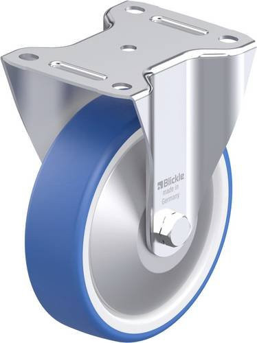 Blickle B-POTHS 160K-FA Stahlblech-Bockrolle in Blau mit 160 mm Rad-Durchmesser und 400 kg Tragfähigkeit - Bild 1
