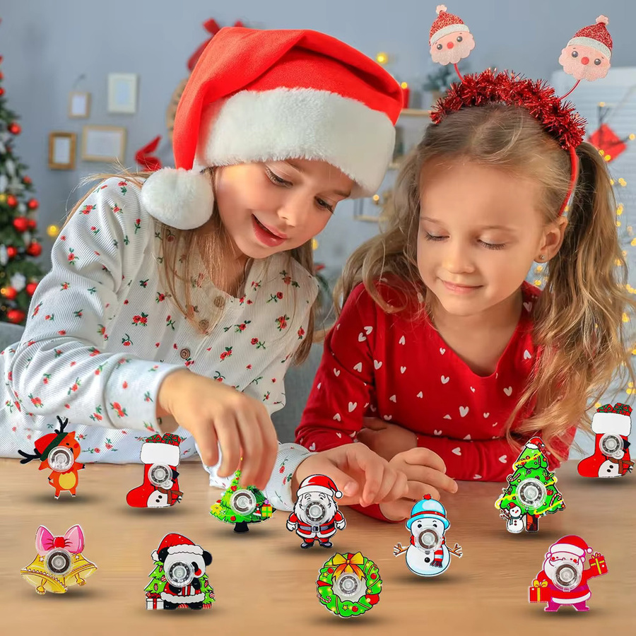 JK-ZMM Fingertip Gyro Spielzeug Santa Claus Weihnachten Baum, 10-teiliges Set - Bild 2