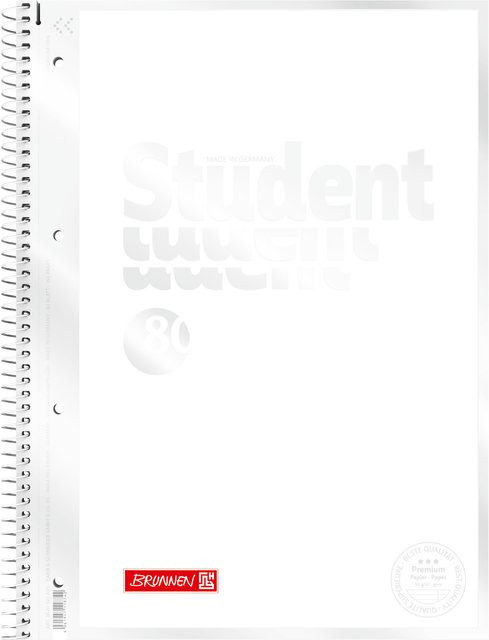 Brunnen Collegeblock Premium Student liniert Weiß A4 mit 80 Blatt - Bild 1
