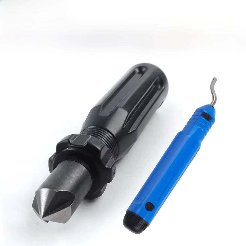 2-teiliges Hand-Entgratungswerkzeug TEMPS DETIR für Metall- und Kunststoffrohre, Rohrreibahlenwerkzeug 0–13 mm und Kantenschneider-Fasenschaber - Bild 7