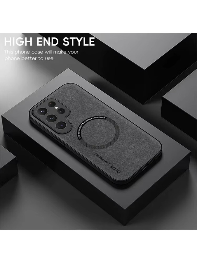 Magnetische Lederhülle für Samsung Galaxy S25 S24 S23 S22 S21 S20 Ultra FE 20 Plus in Schwarz oder Blau mit Wireless Charge und Anti-Drop Schutz - Bild 6