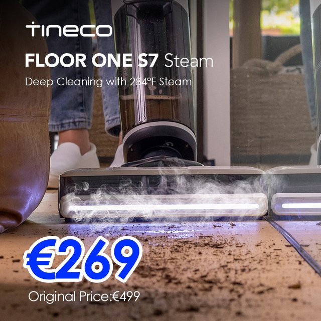 Tineco Floor One S7 Steam Akku-Dampfmopp für Hartböden in Weiß mit Randreinigung und Selbstreinigungsfunktion - Bild 1