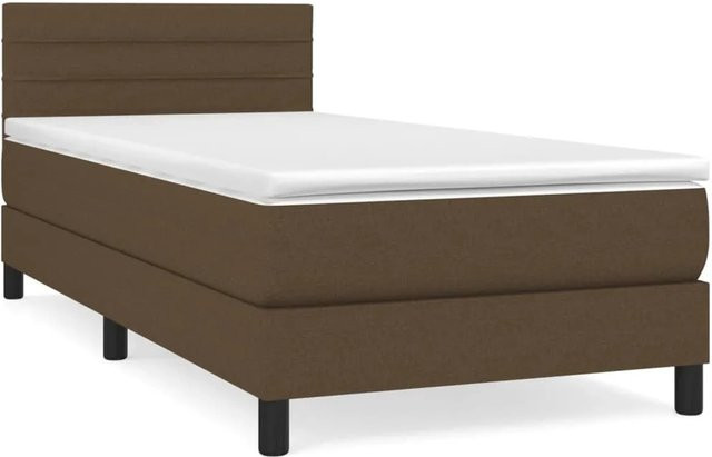 vidaXL Boxspringbett mit Matratze Dunkelbraun B/T: 90 x 200 cm - Bild 1