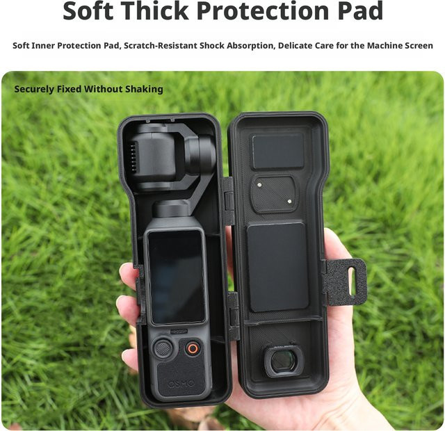 DJI OSMO Pocket 4 Zubehör Tragbare Aufbewahrungstasche in Schwarz mit Handschlaufe und Karabinerhaken - Bild 1