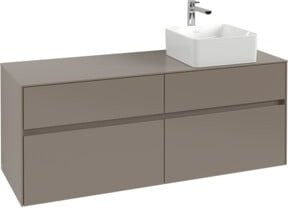 V&B Waschtischunterschrank Collaro in Grau mit LED-Beleuchtung B/T/H: 140 x 54,8 x 50 cm - Bild 1