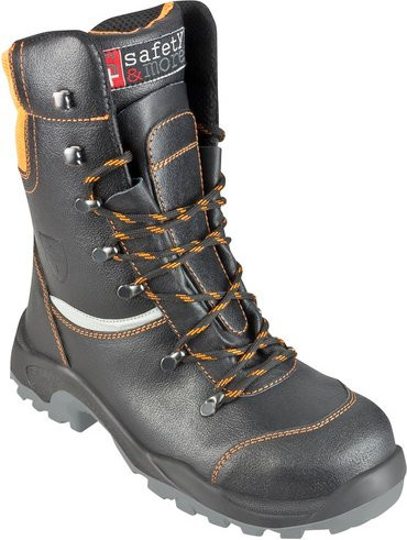 safety and more Schnittschutz-Stiefel S3 aus Leder und Polyester, schwarz/orange, Größe 44 - Bild 1