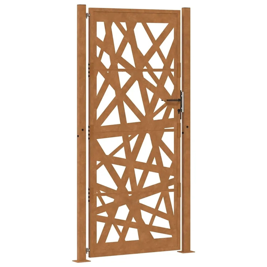 vidaXL Gartentor aus Cortenstahl in Braun, B/H: 110 x 205 cm - Bild 2