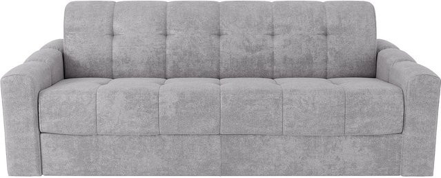 Vente-unique Schlafsofa Darielo Hellgrau mit Stoffbezug Breite: 210 cm - Bild 1