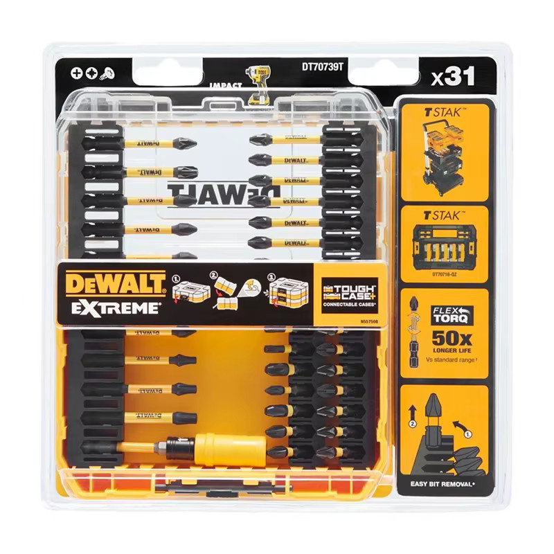 DeWalt 31-teiliges Schraubendreher-Bit-Set in Gelb für Holz und Metall - Bild 2