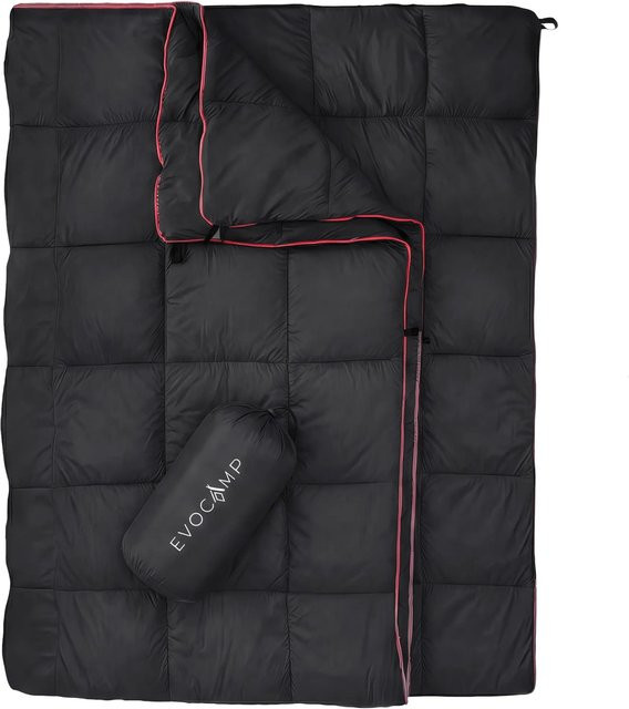 Evocamp Outdoor Campingdecke Schwarz, ultraleicht und wasserabweisend, B/B: 200 x 140 cm - Bild 1