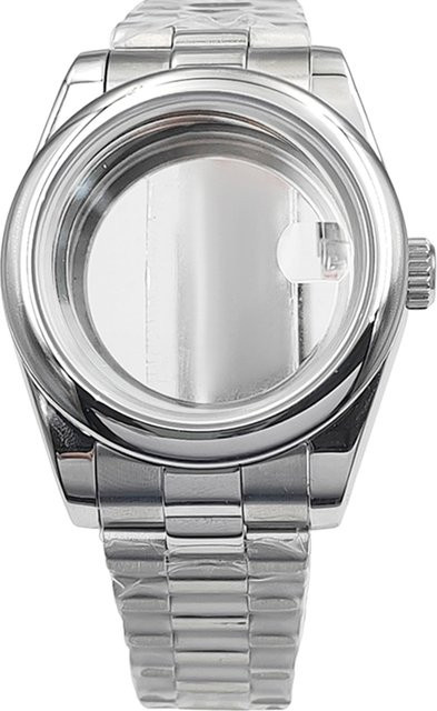 miuksi Uhrengehäuse Edelstahl, Saphirglas, Silber, 36mm 39mm - Bild 1