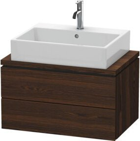 Duravit Waschtischunterschrank Compact L-Cube in Nussbaum gebürstet mit 2 Schubladen, Breite: 72 cm, Tiefe: 47,7 cm, Höhe: 40 cm - Bild 1