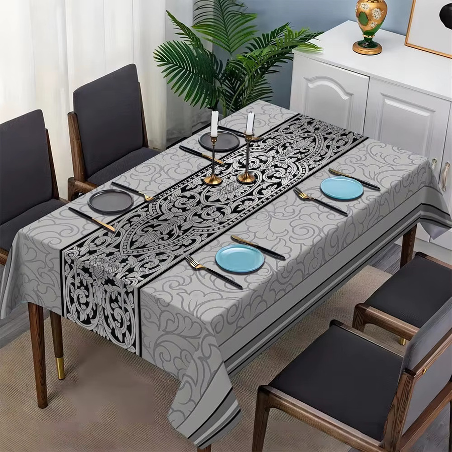 Graue Leinen-Tischdecke von VIKAMA in rechteckiger Form - Bild 3