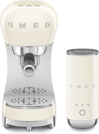 Smeg Siebträgermaschine ECF12CREU mit Milchaufschäumer in Creme