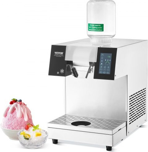 VEVOR Kommerzielle Schneeflocken-Eismaschine aus Edelstahl mit Digitalanzeige und Luftkühlsystem, Farbe: Silber - Bild 1