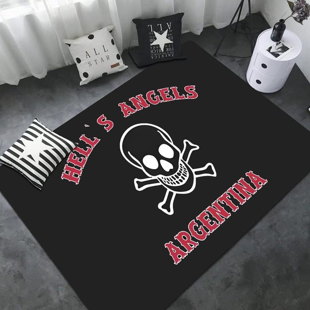 Karpetti Fußmatte Hell Angels Vintage Print Motorrad Logo, Schwarz, B/T: 60 x 40 cm - Bild 1