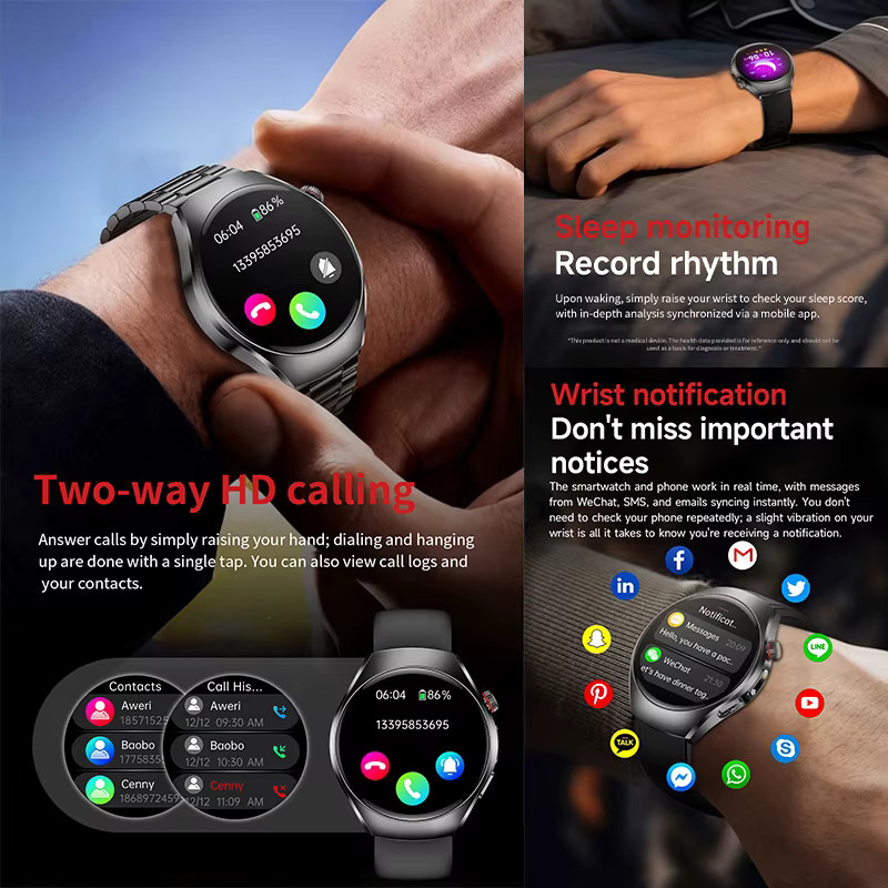 Yaocx Smartwatch für Männer und Frauen mit EKG, Herzfrequenzmessung, Blutdruck- und Harnsäure-Diagnose, wasserdicht, Farbe: Blau - Bild 6