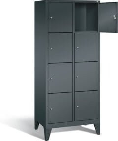 C+P Garderobenschrank Classic in Anthrazitgrau mit Schloss, H: 185,0 cm, B: 81,0 cm, T: 50,0 cm - Bild 1
