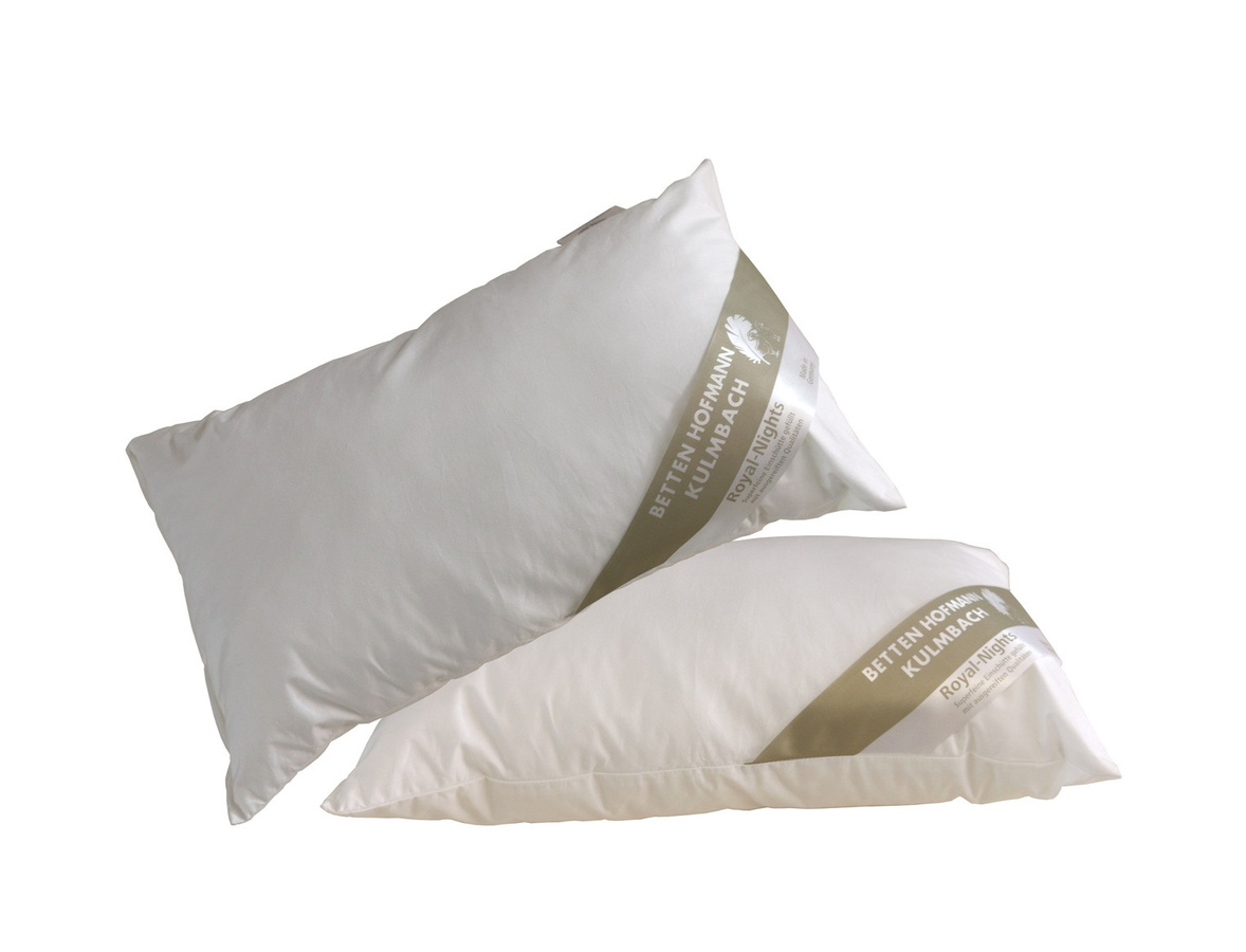 2er-Set Hofmanns Franken Kissen Kopfkissen und Nackenkissen aus Baumwolle und Kapok, Weiß, B/H: 30 x 50 cm - Bild 1