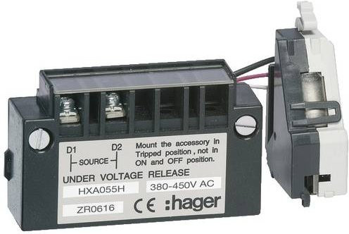 Hager Unterspannungsauslöser HXA055H 380 V bis 450 V in Schwarz - Bild 1