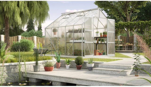 Vitavia Gewächshaus Uranus 8300 aus eloxiertem Aluminium mit Polycarbonat-Verglasung und Fundament, 8,3 m² - Bild 1