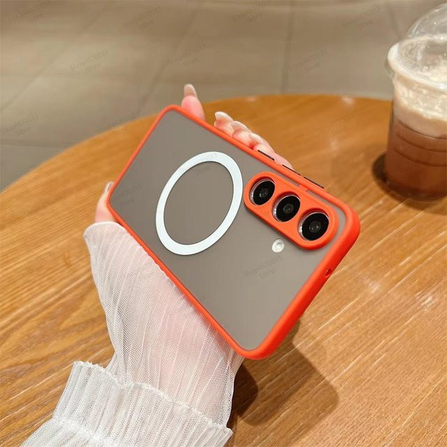 MagSafe Magnetische Matte Armor Handyhülle für Samsung Galaxy A-Serie in Rot - Bild 1