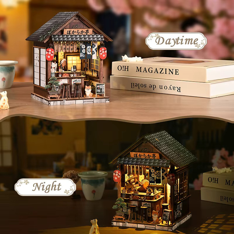 zuuton DIY Holz Puppenhaus Bausatz, Japanische Izakaya Bar, mit LED Licht, ab 14 Jahren - Bild 3
