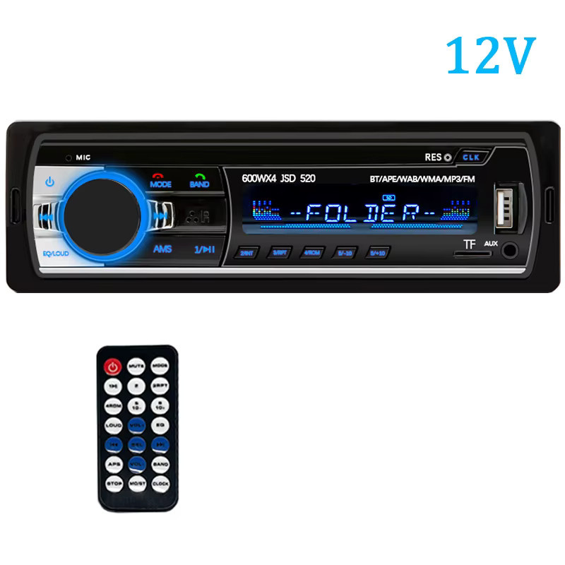 Hippcron 1DIN Stereo Multimedia Autoradio mit Bluetooth, USB und AUX Eingang in Schwarz - Bild 7