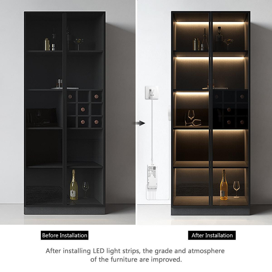 MALITAI LED-Streifenlicht 2835 mit Touch-Schalter und zentralisierter Steuerung, 2m Länge, Farben: Weiß, Warmweiß, Neutralweiß - Bild 6