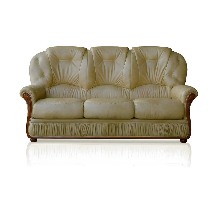 Vente-unique Sofa Daphne in Beige aus Büffelleder mit Breite: 183 cm - Bild 2