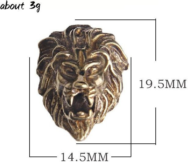 Binchi Outdoor Product Dekorative Löwenkopf Schnalle aus Messing in Gold für Geldbörsen, Rucksäcke und Gürtel - Bild 1