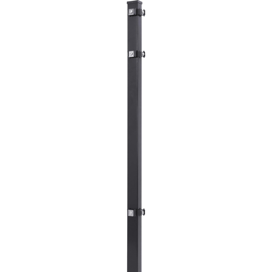 Solid Eckpfosten aus Stahl für Stab- und Doppelstabmatten, Farbe Anthrazit, Höhe: 150 cm, Breite: 4 cm, Tiefe: 4 cm - Bild 2