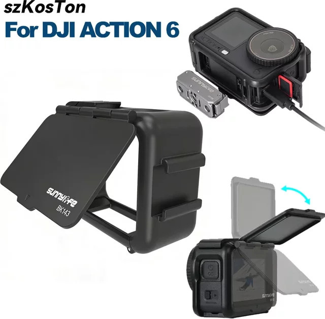 DJI OSMO Action 6 2-in-1 Kaninchenkäfig Schnellverschluss-Erweiterungsrahmenhalterung mit Sonnenschutz und Anti-Sturz-Schutzrahmen in Schwarz - Bild 1