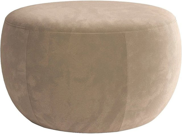 Sitzhocker Sirayo in Taupe mit Samtstoff, Durchmesser: 56 cm, Höhe: 36 cm - Bild 1
