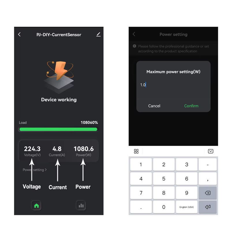 Smart Life WLAN-Energiezähler 80A mit Klemmstromwandler und App zur Stromverbrauchsüberwachung und Stromstatistik, MatSee Plus - Bild 3