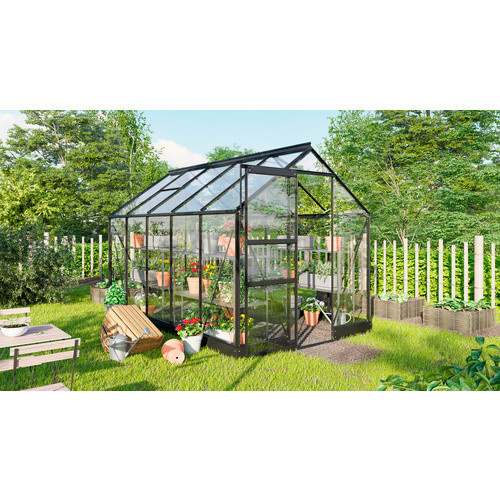 Vitavia Gewächshaus Eris in Schwarz mit 6,2 m² Fläche, ESG-Glas und Polycarbonat, B: 195,0 cm, H: 207,4 cm, T: 323,2 cm - Bild 2