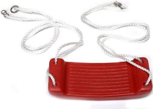 Intergard Schaukelbrett aus Kunststoff in Rot mit PP-Seil, Breite: 44 cm, Tiefe: 19 cm - Bild 1