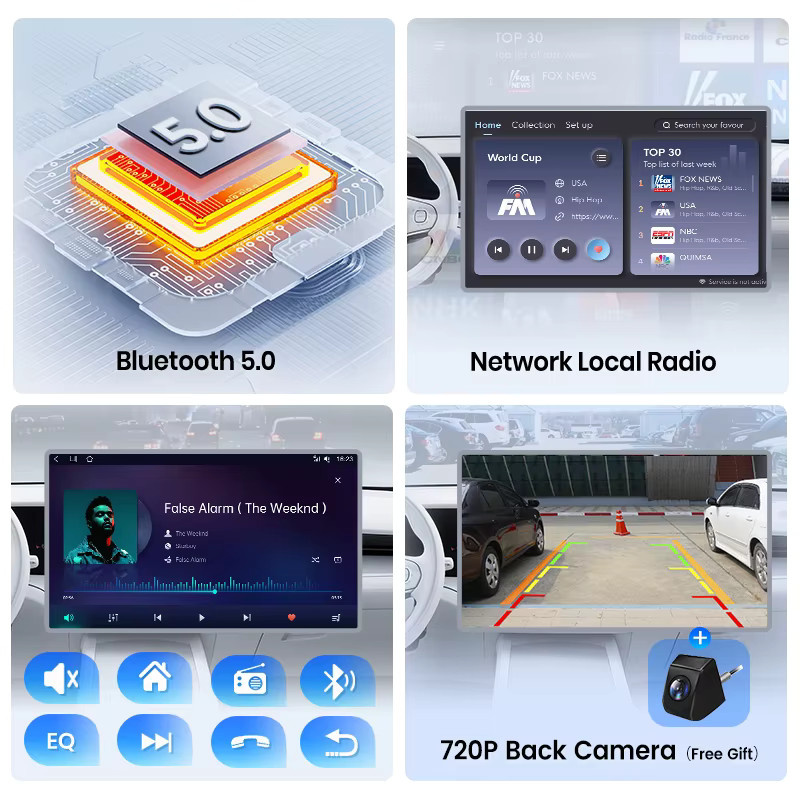 Junsun CarPlay Android Autoradio mit GPS für Volkswagen VW Golf Passat Jetta Skoda SEAT, 7 Zoll, Schwarz - Bild 5