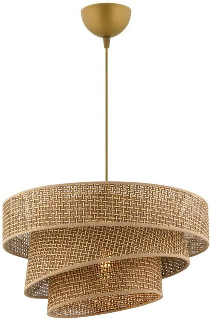 Opviq Pendelleuchte Couper in Beige aus Baumwolle und Metall mit E27 Fassung, B/T/H: 40 x 40 x 72 cm - Bild 1