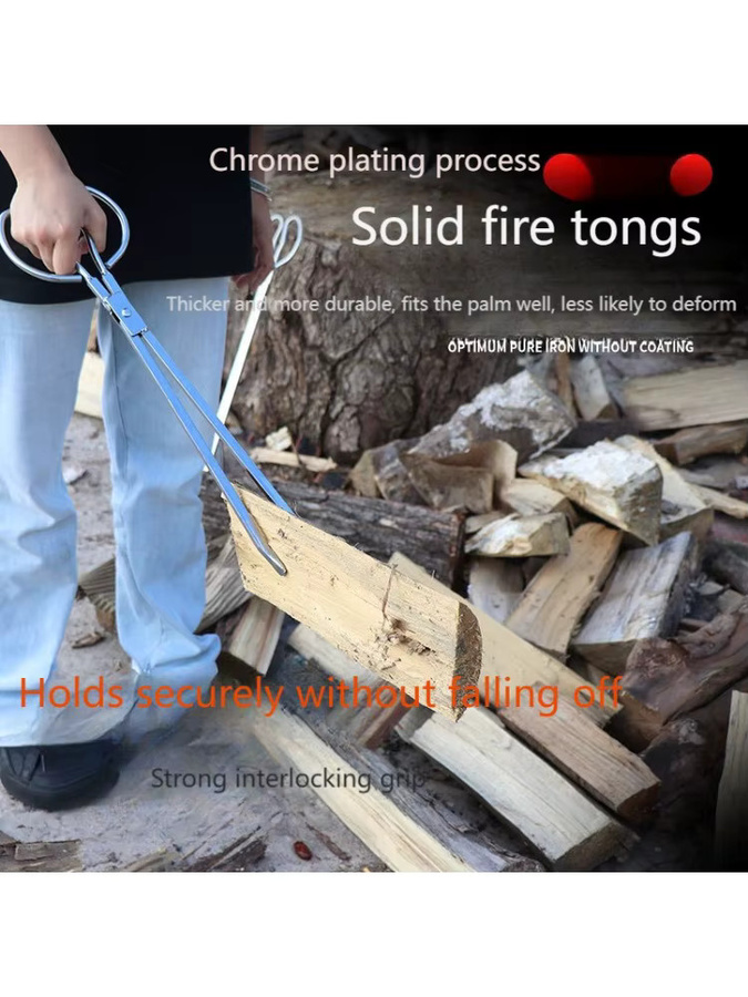 Geschmiedete Mehrzweckzange aus rostfreiem Stahl in Silber als robuste Kaminzange, Grillklemme und Haushaltsmüllpflücker mit flachem Kopf - Bild 5