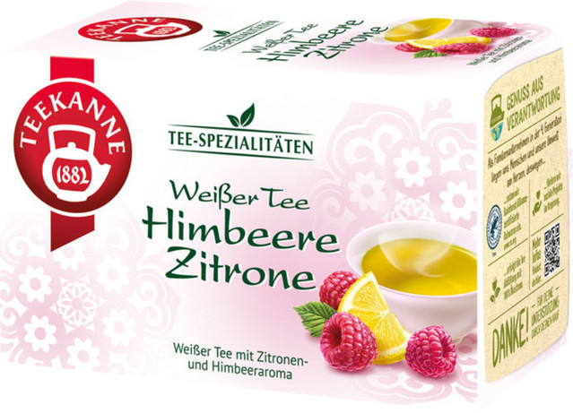 Teekanne Weißer Tee Himbeere Zitrone, Teebeutel, 25g - Bild 1