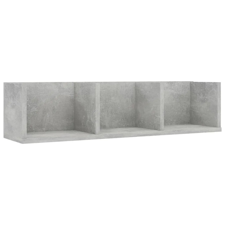 vidaXL CD-Wandregal aus Holzwerkstoff in Betongrau, B/T/H: 75 x 18 x 18 cm - Bild 2