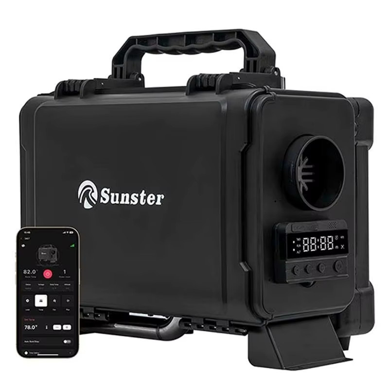 Sunster HTB1 Diesel-Luftheizer 8KW mit GSM LTE 4G App-Steuerung und automatischem Thermostat, Standheizung für Campingfahrzeuge und Wohnmobile, Schwarz - Bild 6