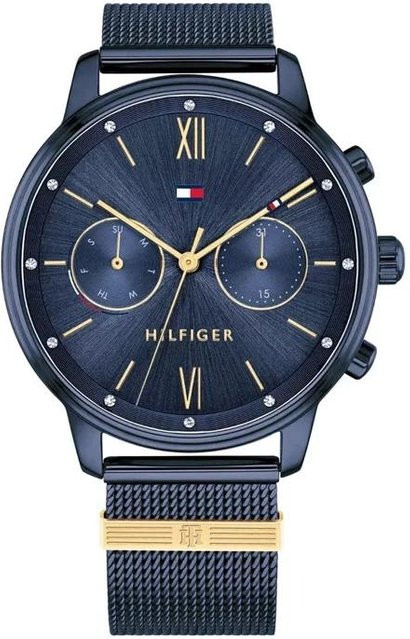 Tommy Hilfiger Damenuhr, Quarz, Edelstahl, Schwarz, Blau, Rund - Bild 1