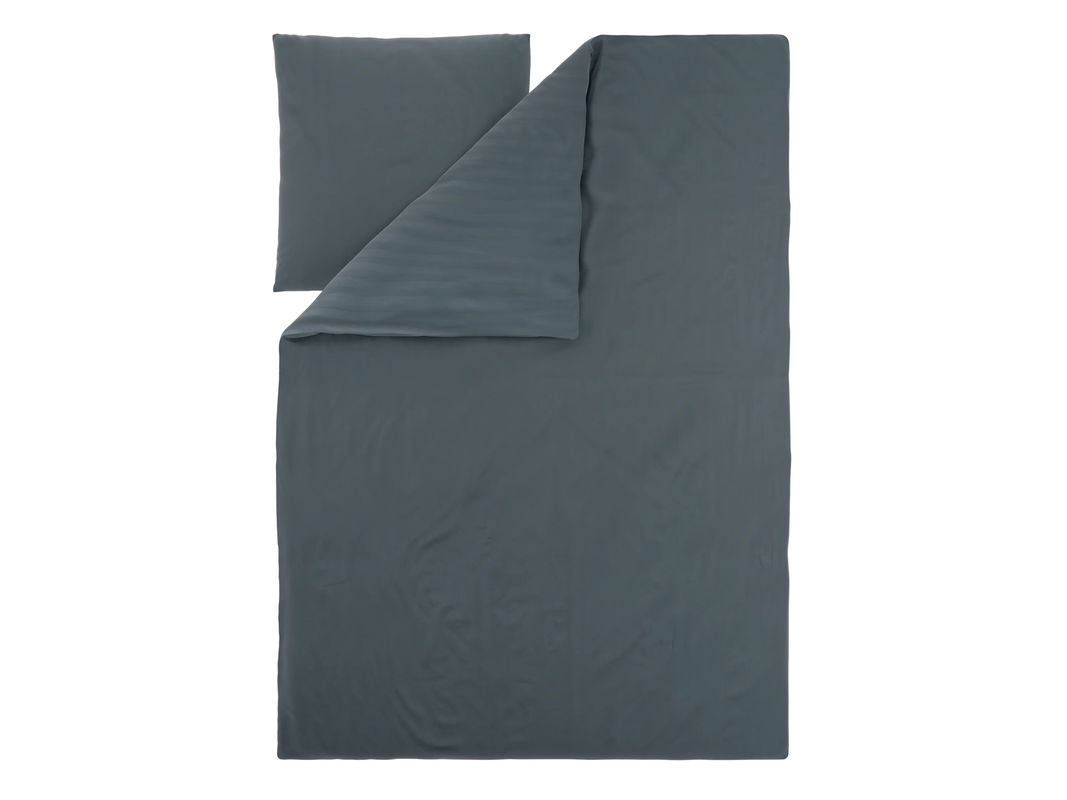 LIVARNO Luxus Satin Bettwäsche Blau mit Kissenbezug, B/H: 155 x 220 cm und 80 x 80 cm - Bild 3
