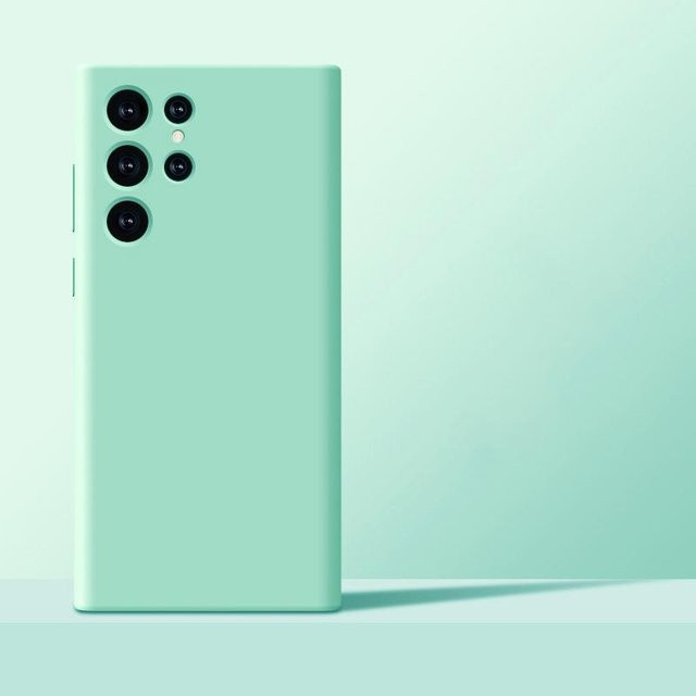 Stoßfeste Flüssigsilikonhülle für Samsung Galaxy S24 S23 S22 S21 S20 S10 Ultra Plus Fe und Note 20 Ultra in Grün oder Blau - Bild 1