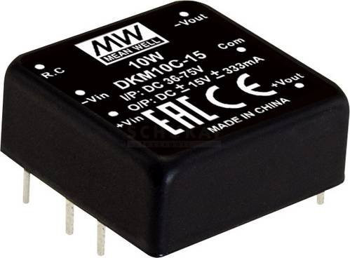 Mean Well DKM10B-15 DC/DC-Wandlermodul Schwarz mit 2 Ausgängen und 10W Leistung - Bild 1