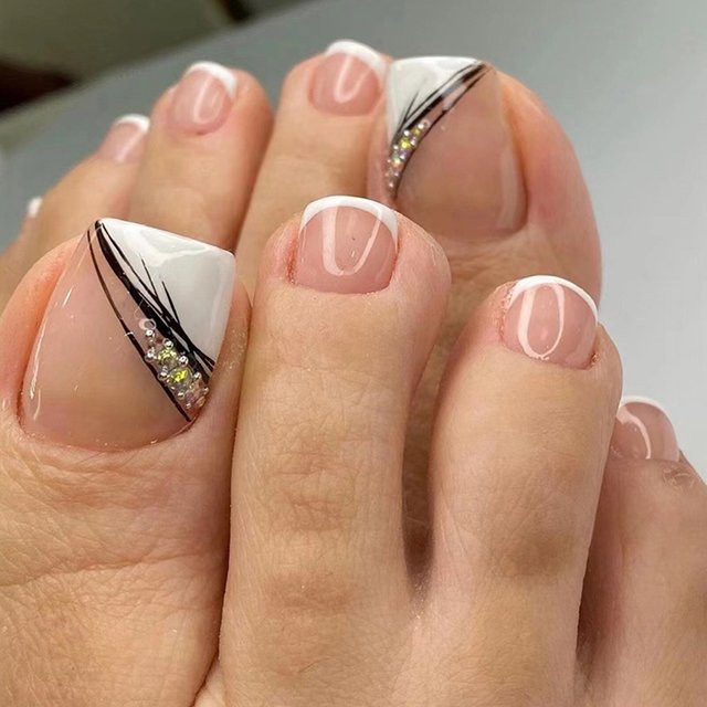 YADORNOS Künstliche Nägel mit Glitzerstein-Dekor, 24 Stück, Damen, Glänzend - Bild 1