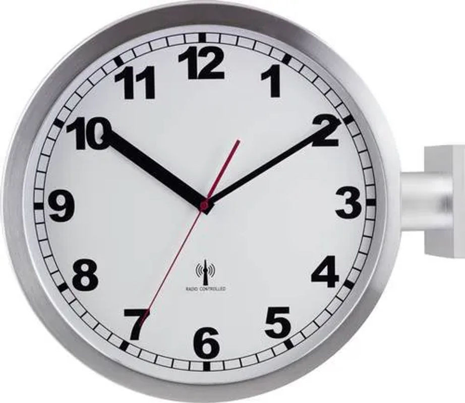 EUROTIME ET-51764-47 Funk Wanduhr in Weiß, Rundes Analog-Design aus Metall im Vintage-Stil, Durchmesser: 40 cm - Bild 1