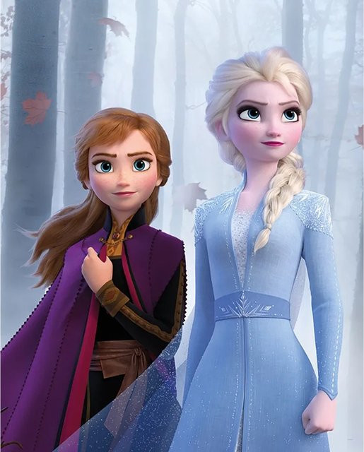 Komar Wandbild Frozen Sisters Wood Multicolor B: 40 cm, H: 50 cm - Bild 1